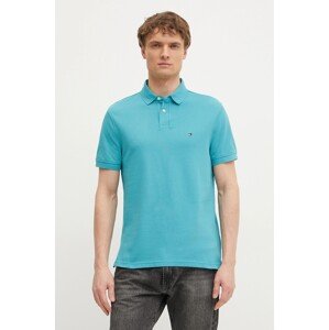 Polo majica Tommy Hilfiger boja: zelena, s uzorkom, MW0MW17770
