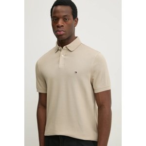 Polo majica Tommy Hilfiger boja: bež, s uzorkom, MW0MW17770