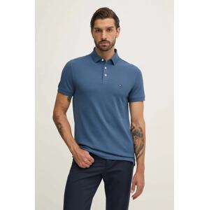 Polo majica Tommy Hilfiger za muškarce, boja: tamno plava, s uzorkom, MW0MW17771