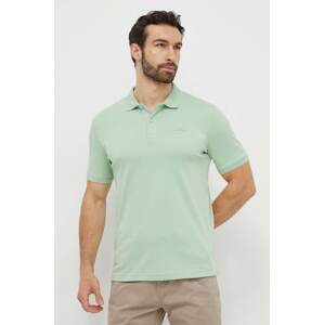 Pamučna polo majica Calvin Klein boja: zelena, bez uzorka, K10K111657