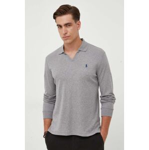 Pamučna majica dugih rukava Polo Ralph Lauren boja: siva, melanž, 710922252