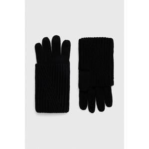 Rukavice s primjesom vune AllSaints boja: crna