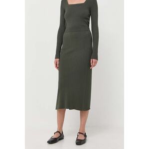 Suknja Max Mara Leisure boja: zelena, midi, ravna