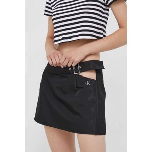 Suknja Calvin Klein Jeans boja: crna, mini, ravna