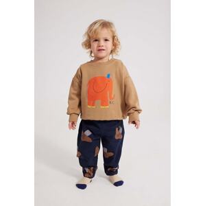 Pamučni donji dio trenirke za bebe Bobo Choses boja: tamno plava, s tiskom