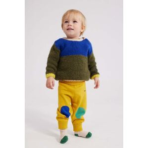 Pamučni donji dio trenirke za bebe Bobo Choses boja: žuta, bez uzorka