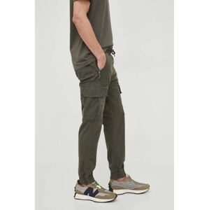 Pamučne hlače Alpha Industries boja: zelena, 116201.136