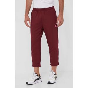 Hlače adidas za muškarce, boja: bordo
