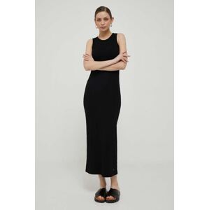 Haljina Tommy Hilfiger boja: crna, maxi, uska, WW0WW38838