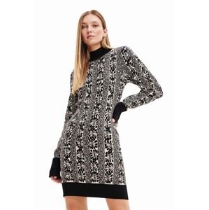 Haljina Desigual boja: crna, mini, uska