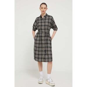 Haljina Tommy Jeans boja: crna, mini, ravna