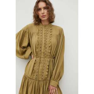Haljina Bruuns Bazaar Rasebay boja: zelena, mini, oversize