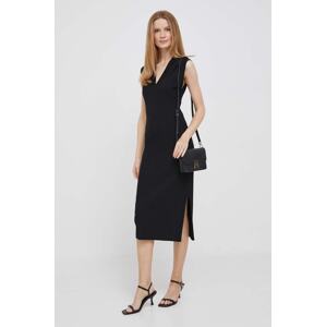 Haljina Dkny boja: crna, midi, ravna