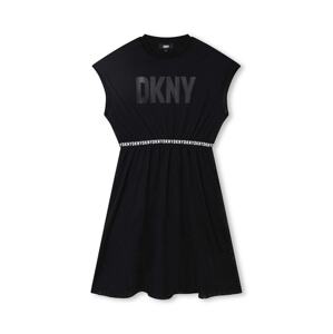 Dječja haljina Dkny boja: crna, mini, širi se prema dolje