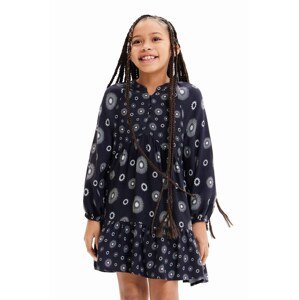 Dječja haljina Desigual 23WGVW05 DRESS LONG SLEEVE boja: crna, mini, širi se prema dolje