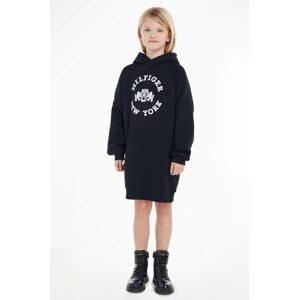 Dječja haljina Tommy Hilfiger boja: tamno plava, mini, oversize