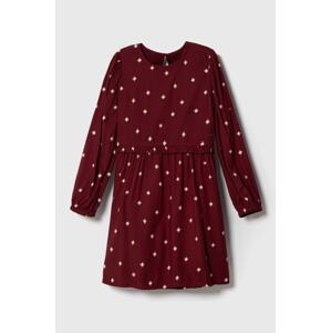 Dječja haljina Pepe Jeans boja: bordo, mini, širi se prema dolje