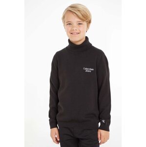 Dječji pamučni pulover Calvin Klein Jeans boja: crna, lagani