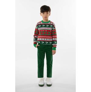 Dječji džemper Kenzo Kids boja: zelena