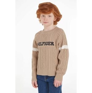 Dječji džemper Tommy Hilfiger boja: bež, lagani