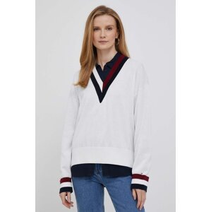 Pulover Tommy Hilfiger za žene, boja: bež, lagani