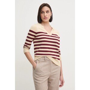 Pulover Tommy Hilfiger za žene, boja: bež, lagani, WW0WW40098
