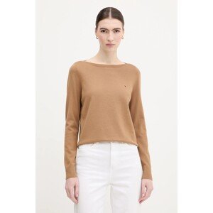 Pulover Tommy Hilfiger boja: smeđa, lagane, WW0WW40099