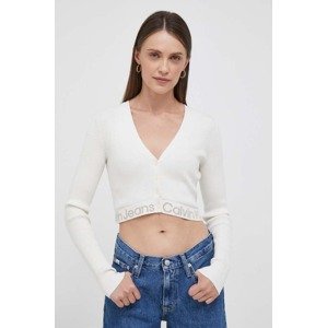 Kardigan Calvin Klein Jeans za žene, boja: bež, lagani