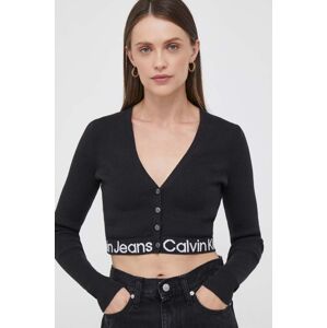 Kardigan Calvin Klein Jeans za žene, boja: crna, lagani