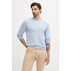 Vuneni pulover BOSS za muškarce, boja: crna, lagane, 50468239