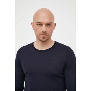 Vuneni pulover BOSS za muškarce, boja: tamno plava, lagani, 50468239
