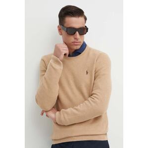 Pamučni pulover Polo Ralph Lauren boja: smeđa, lagani, 710918163