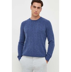 Pulover od kašmira Polo Ralph Lauren za muškarce, boja: tamno plava