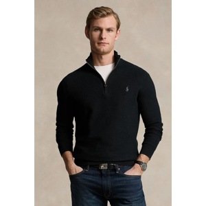Pamučni pulover Polo Ralph Lauren boja: crna, lagani, s poludolčevitom, 710932304