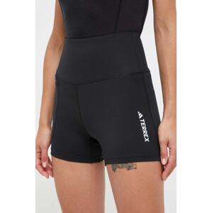 Sportske kratke hlače adidas TERREX Multi za žene, boja: crna, s tiskom, visoki struk