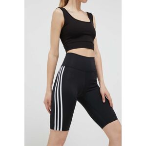 Kratke hlače adidas Originals Adicolor Classics High-Waisted Short Tights za žene, boja: crna, s aplikacijom, visoki struk, IB7414-BLACK