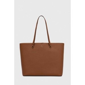Kožna torba Lauren Ralph Lauren boja: smeđa, 431911655