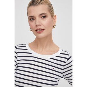 Pamučna majica dugih rukava Tommy Hilfiger boja: tamno plava, WW0WW37861