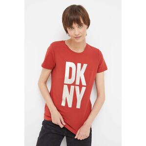 Majica kratkih rukava Dkny za žene, boja: crvena