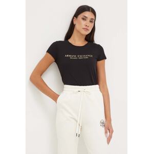 Pamučna majica Armani Exchange boja: crna