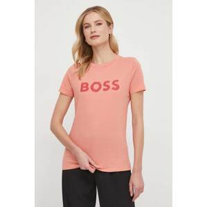 Pamučna majica BOSS ORANGE za žene, boja: crvena, 50501139