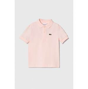 Pamučna polo majica Lacoste boja: ružičasta, s ovratnikom