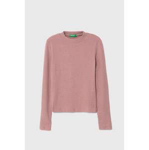 Dječja majica dugih rukava United Colors of Benetton boja: ružičasta