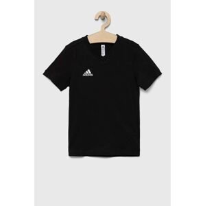 Dječja pamučna majica kratkih rukava adidas Performance ENT22 TEE Y boja: crna, s aplikacijom