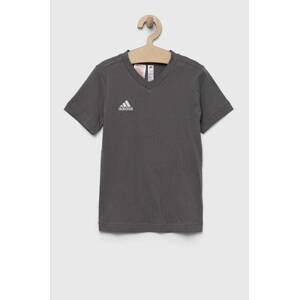 Dječja pamučna majica kratkih rukava adidas Performance ENT22 TEE Y boja: siva, s aplikacijom