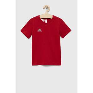 Dječja pamučna majica kratkih rukava adidas Performance ENT22 TEE Y boja: crvena, glatki model