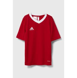 Dječja majica kratkih rukava adidas Performance boja: crvena, glatki model
