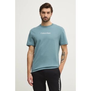 Pamučna majica Calvin Klein boja: zelena, s uzorkom, K10K111346
