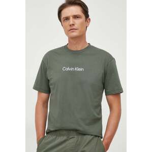 Pamučna majica Calvin Klein boja: zelena, s uzorkom, K10K111346