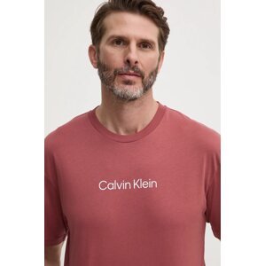 Pamučna majica Calvin Klein boja: crvena, s uzorkom, K10K111346